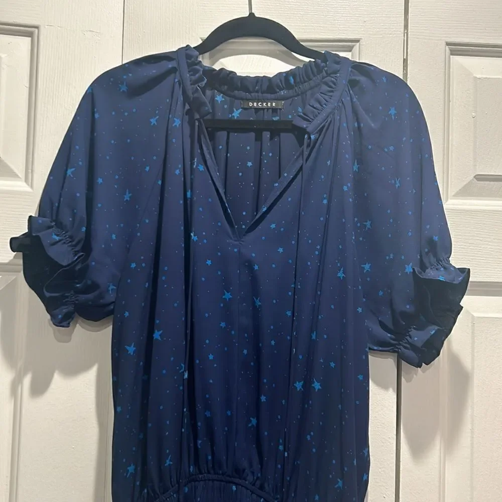 Decker Navy Star Dress, Size Large